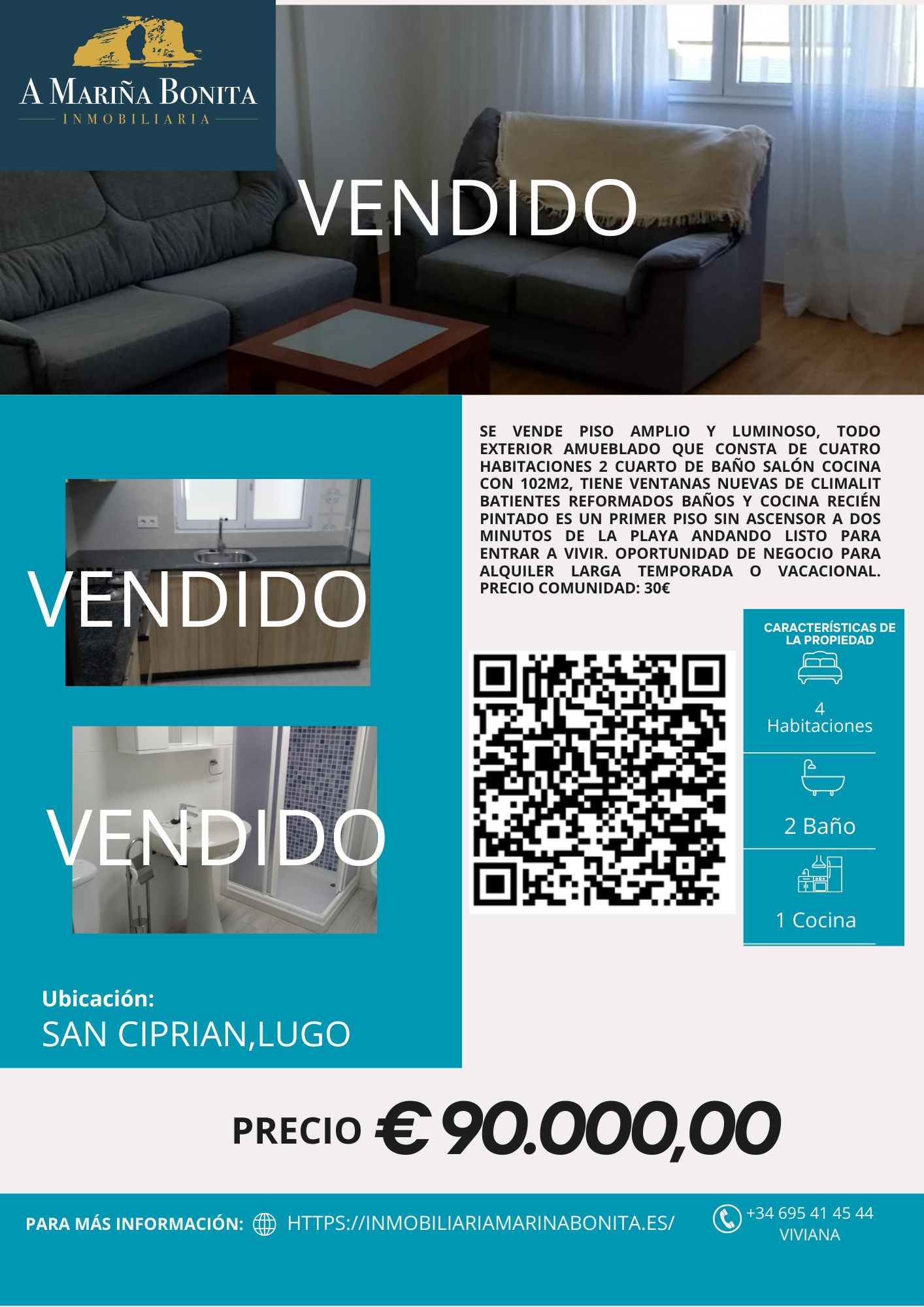 VENDIDO – piso amplio y luminoso en San Ciprian