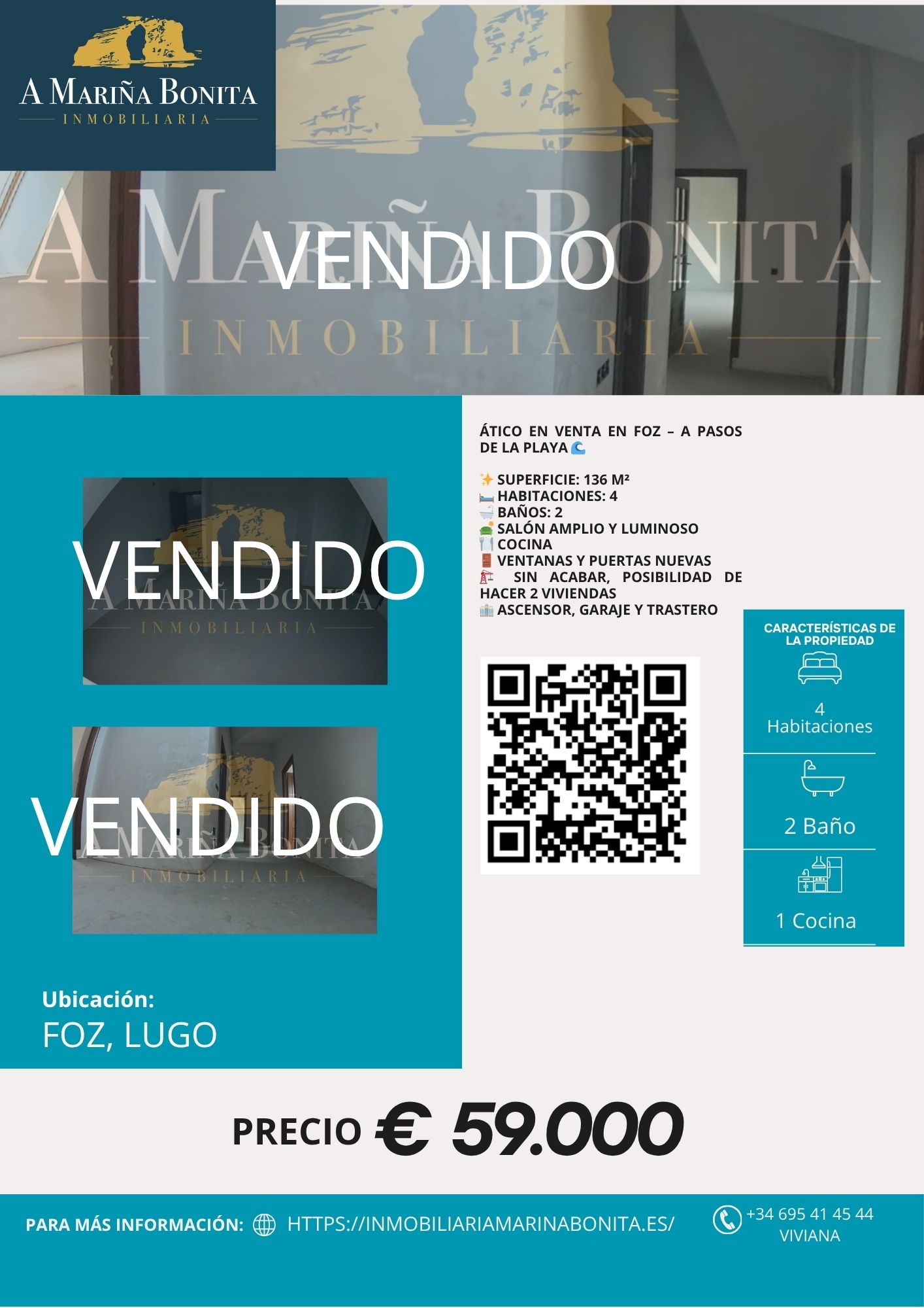 VENDIDO Ático en Venta en Foz – A Pasos de la Playa