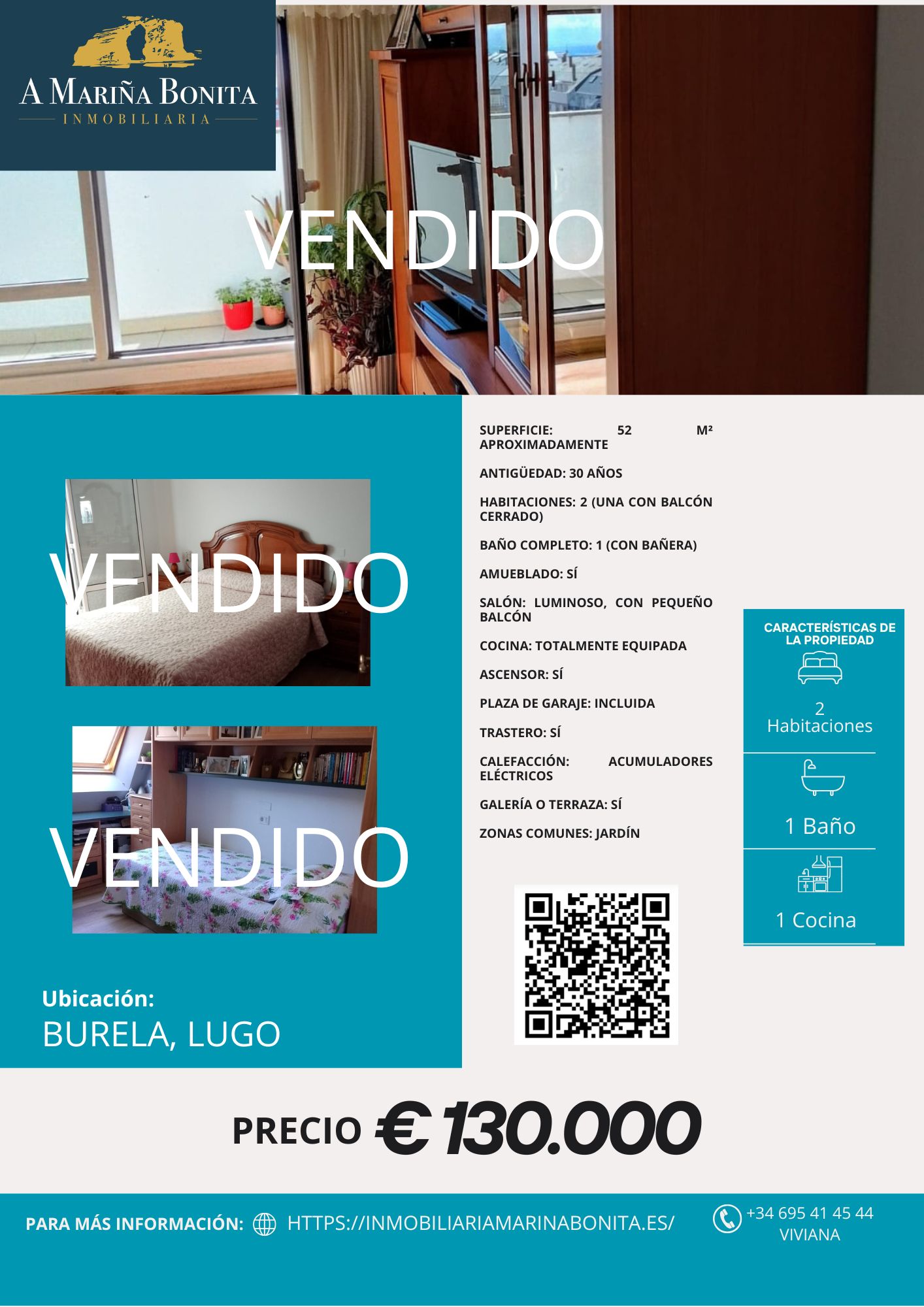 VENDIDO APARTAMENTO EN BURELA